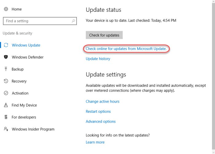 Disable “Check online for updates from Microsoft Update” in Windows 10 ...